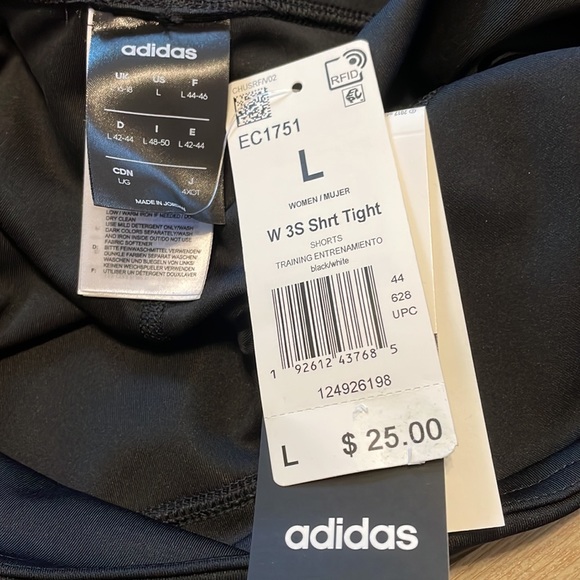 NWT adidas black workout shorts - Picture 3 of 5
